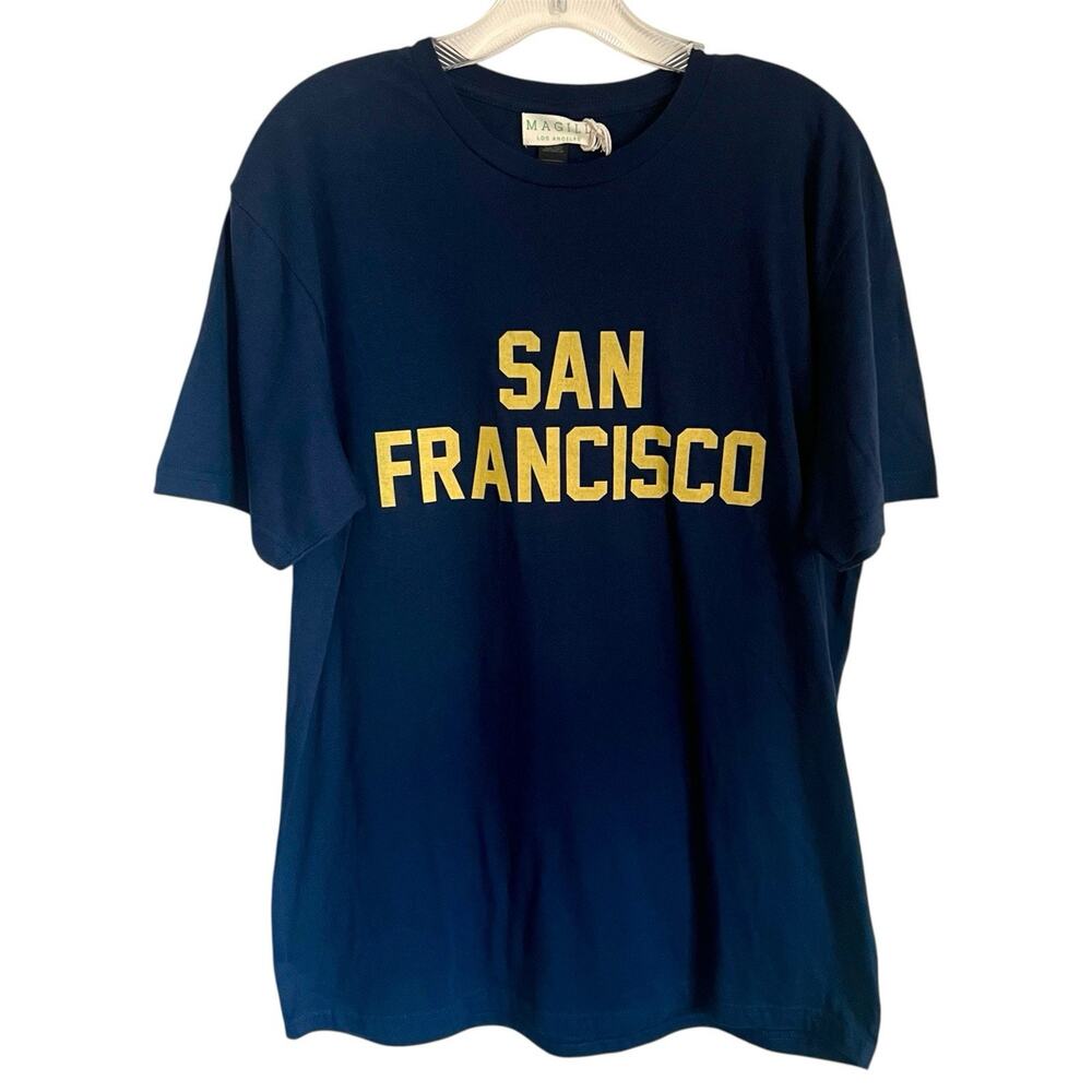 Magill SAN FRANCISCO LA Boutique Graphic T-Shirt Navy Cotton Men’s Large